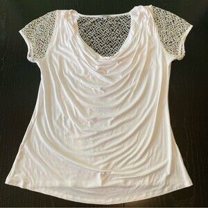 Sexy Sheer Lacey Net Detail White Vintage Sexy Mesmerize Brand Top Size XL